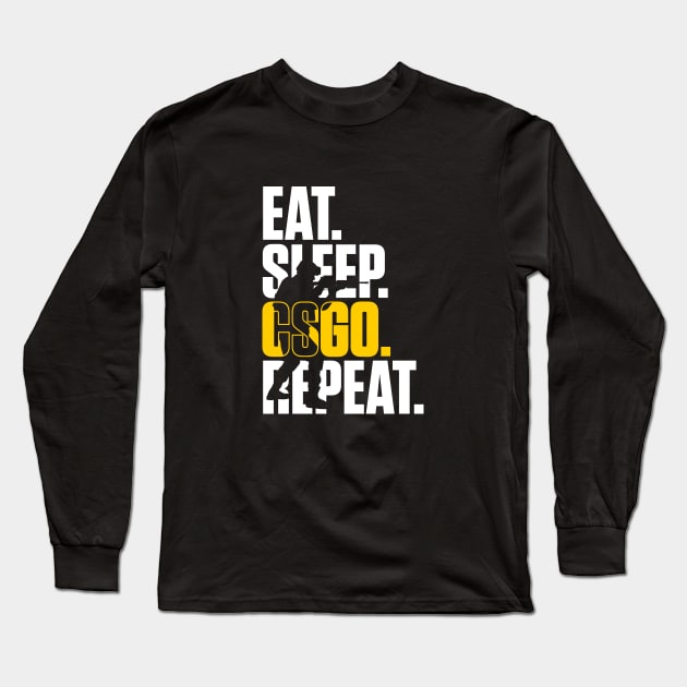 Eat Sleep CSGO Repeat Long Sleeve T-Shirt by overweared